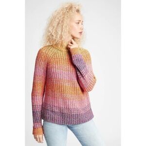 GAP Colorful Rainbow Striped Mock Neck Thick Going Out Sweater Size Medum